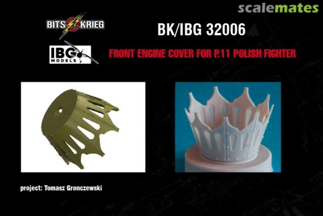 Boxart Front engine cover for PZL P.11C Polish Fighter - (fit IBG 32001) BK/IBG 32006 BitsKrieg