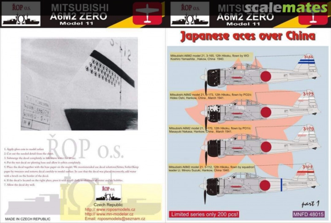 Boxart MITSUBISHI A6M2 ZERO - Model 11 MNFDL48015 ROP o.s.