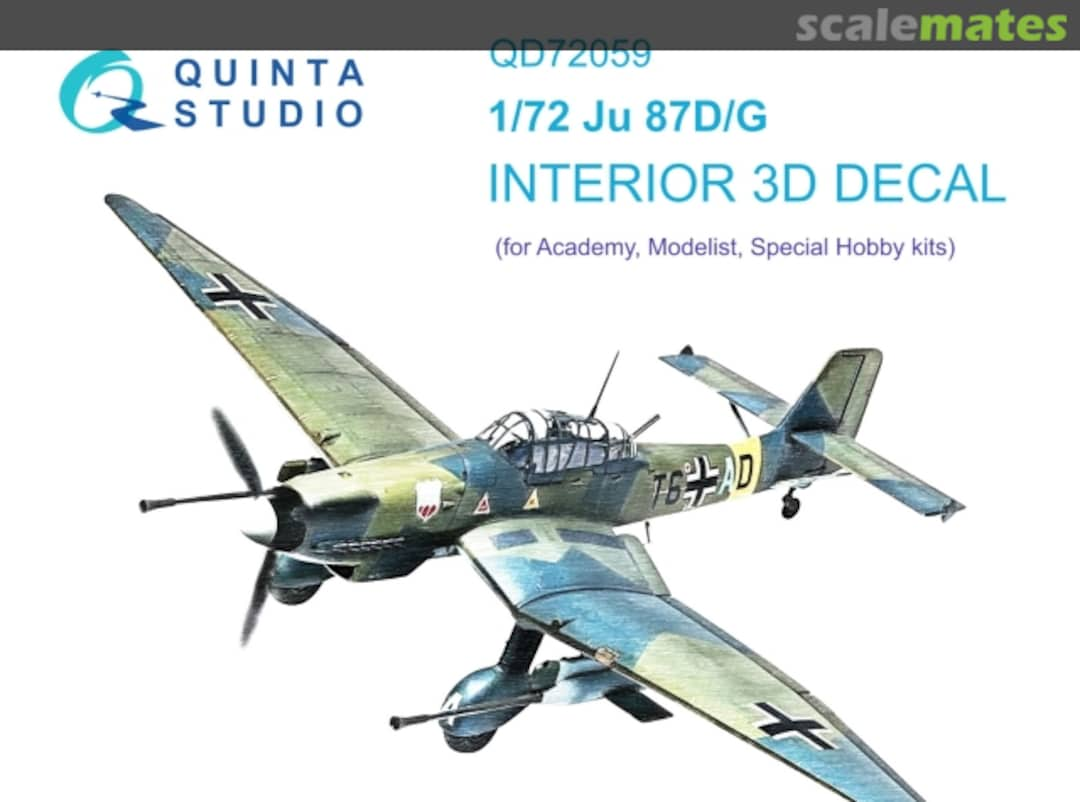 Boxart Ju 87 D/G interior 3D decals QD72059 Quinta Studio