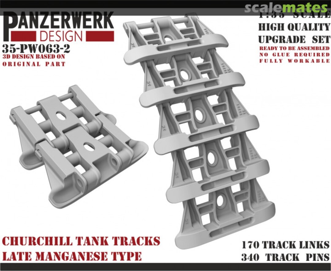 Boxart Churchill late manganese type Tracks 35PW-063-2 Panzerwerk design