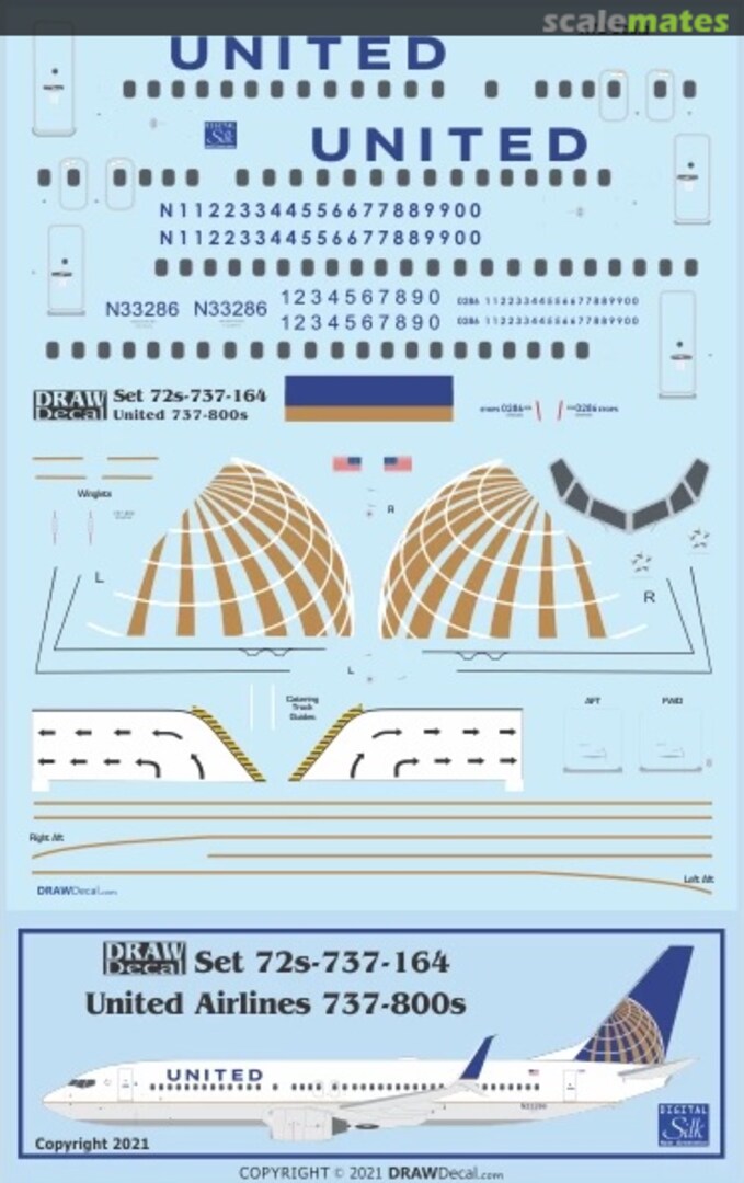 Boxart United Airlines 737-800s 72-737-164 Draw Decal