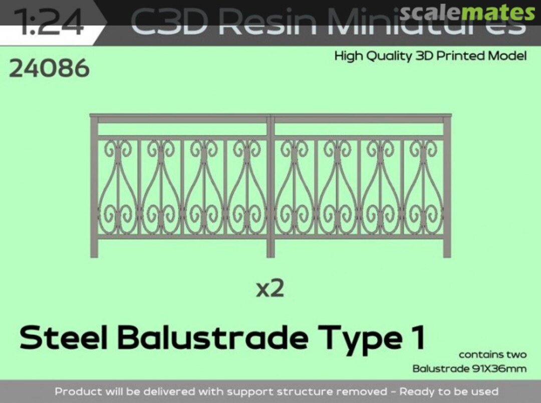 Boxart Steel Balustrade Set 1 24086 C3D Resin Miniatures