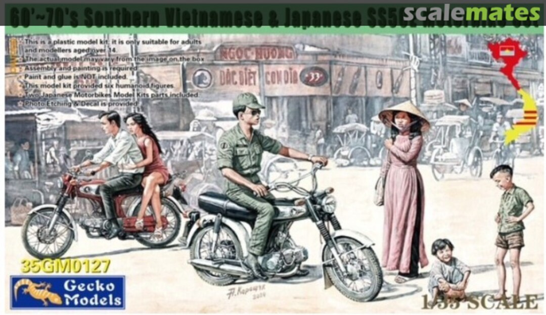 Boxart 60’~70's Southern Vietnamese & Japanese SS50E Motorbike Set 35GM0127 Gecko Models