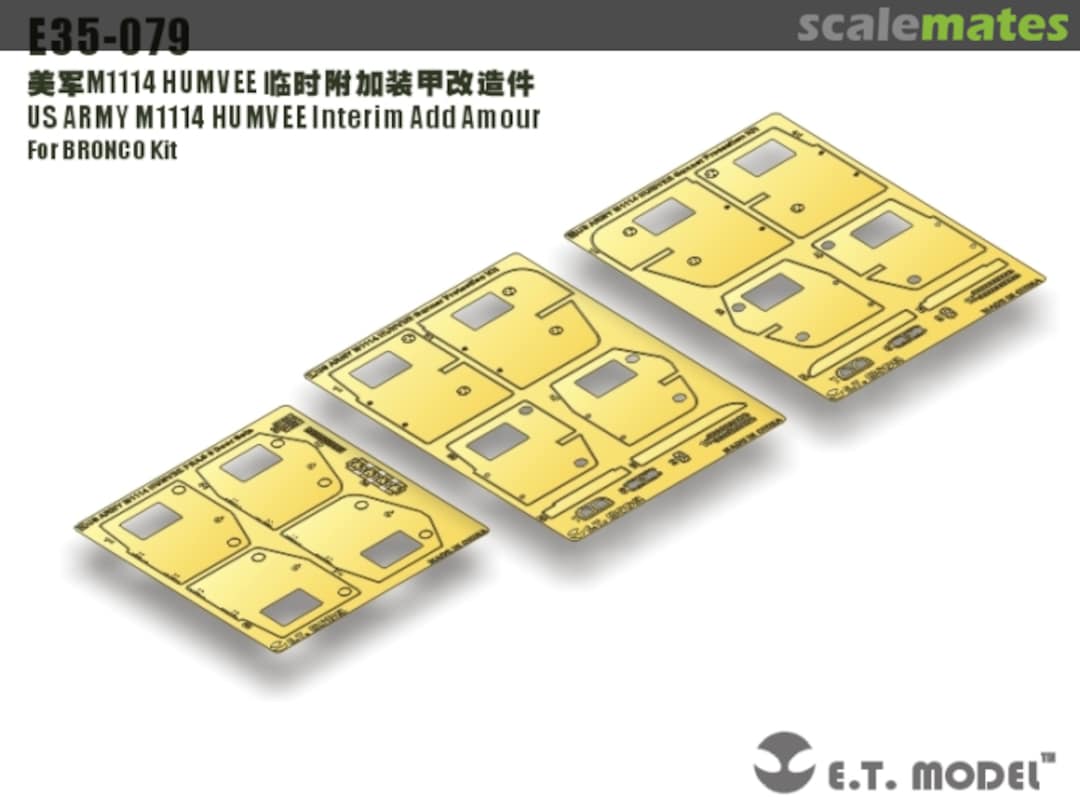 Boxart US Army M1114 HUMVEE Interim Add Armour E35-079 E.T. Model