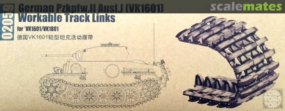 Boxart PzKpfw.II Ausf.J (VK1601) Workable Track links 02059 Trumpeter