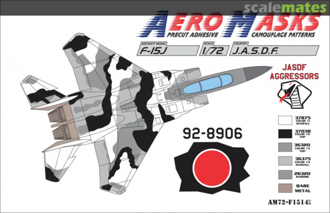 Boxart F-15J JASDF Aggressors 92-8906 AM72-F1514 AeroMasks