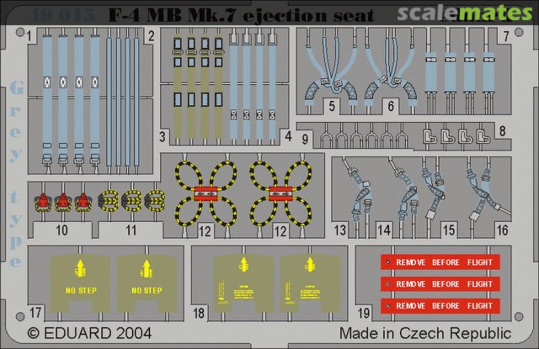 Boxart F-4 ejection seat grey 49015 Eduard