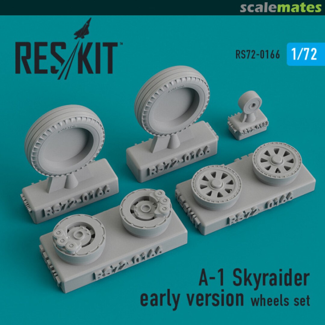 Boxart A-1 Skyraider early version wheels set RS72-0166 ResKit