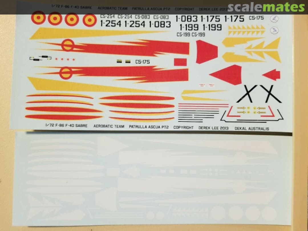 Boxart F-86 Sabre Spanish Air Force "Patrula Ascua" Team DA72009 DEKL's