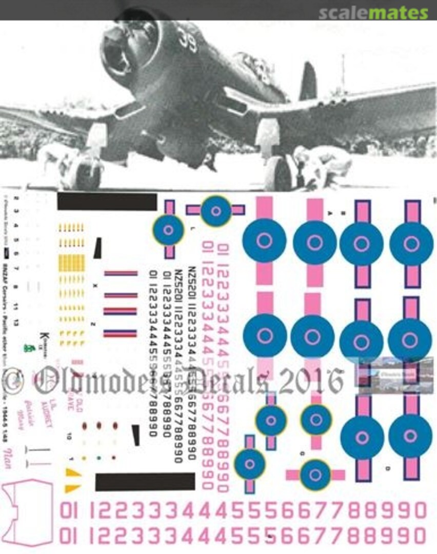 Boxart RNZAF Corsairs in Pacific - other than Bougainville 1943-45 OMD1081 Oldmodels Decals