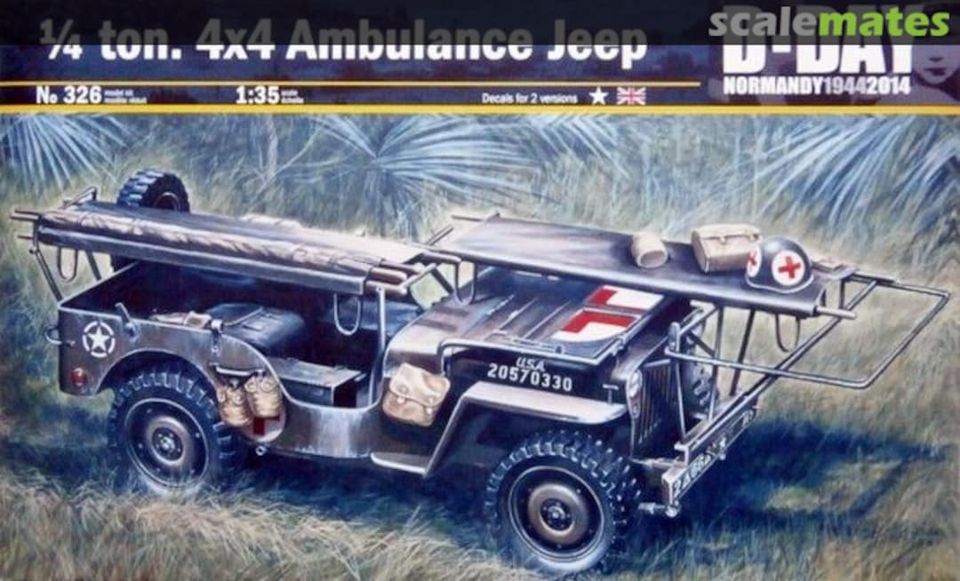 Boxart 1/4 ton. 4x4 Ambulance Jeep 326 Italeri