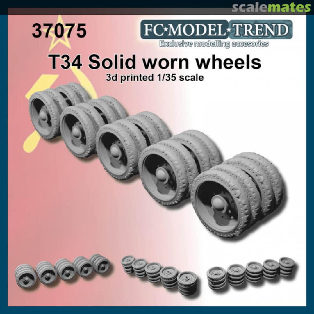 Boxart T-34 Solid worn wheels 37075 FC Model Trend