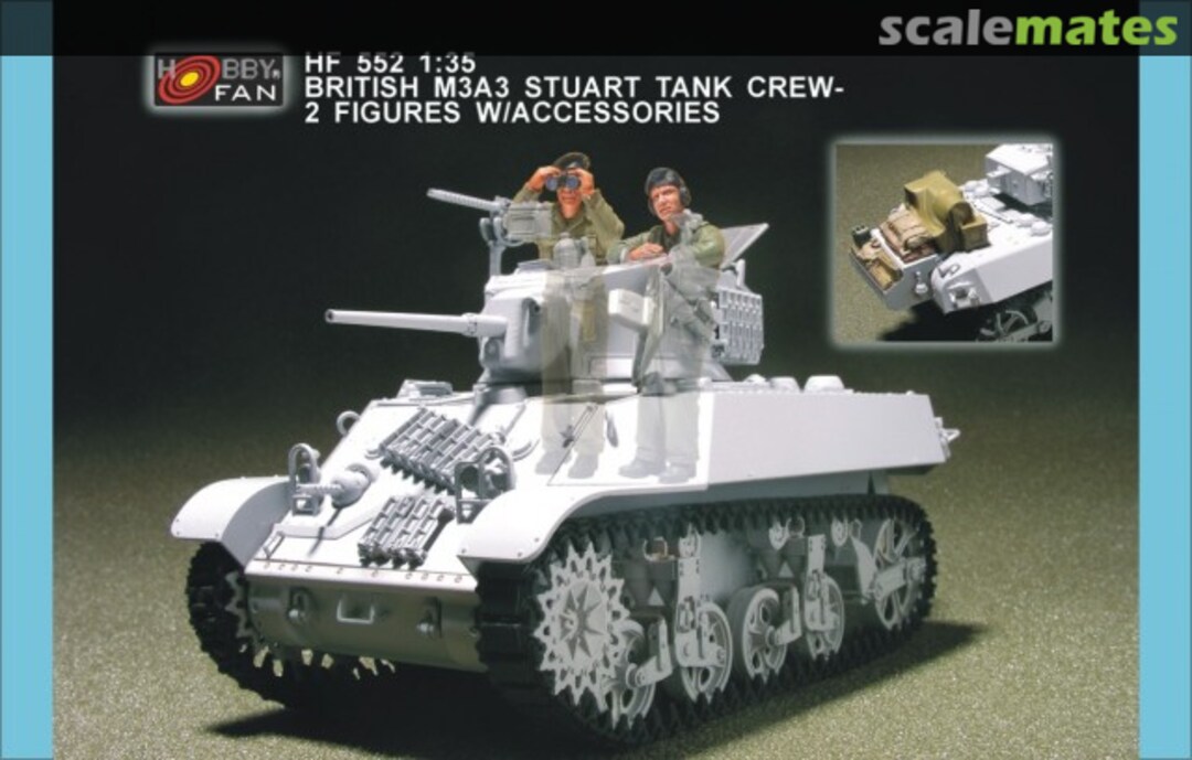 Boxart Brit. M3A3 Stuart tank crew HF552 Hobby Fan