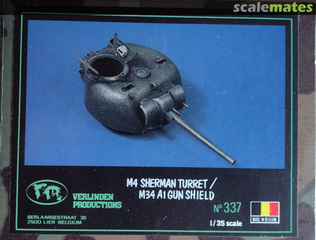 Boxart M4 Sherman Turret with M34A1 gun Shield 337 Verlinden Productions