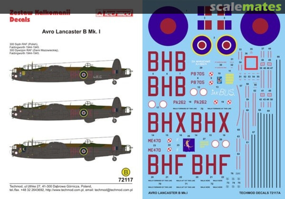 Boxart Avro Lancaster B Mk.I 72117 Techmod