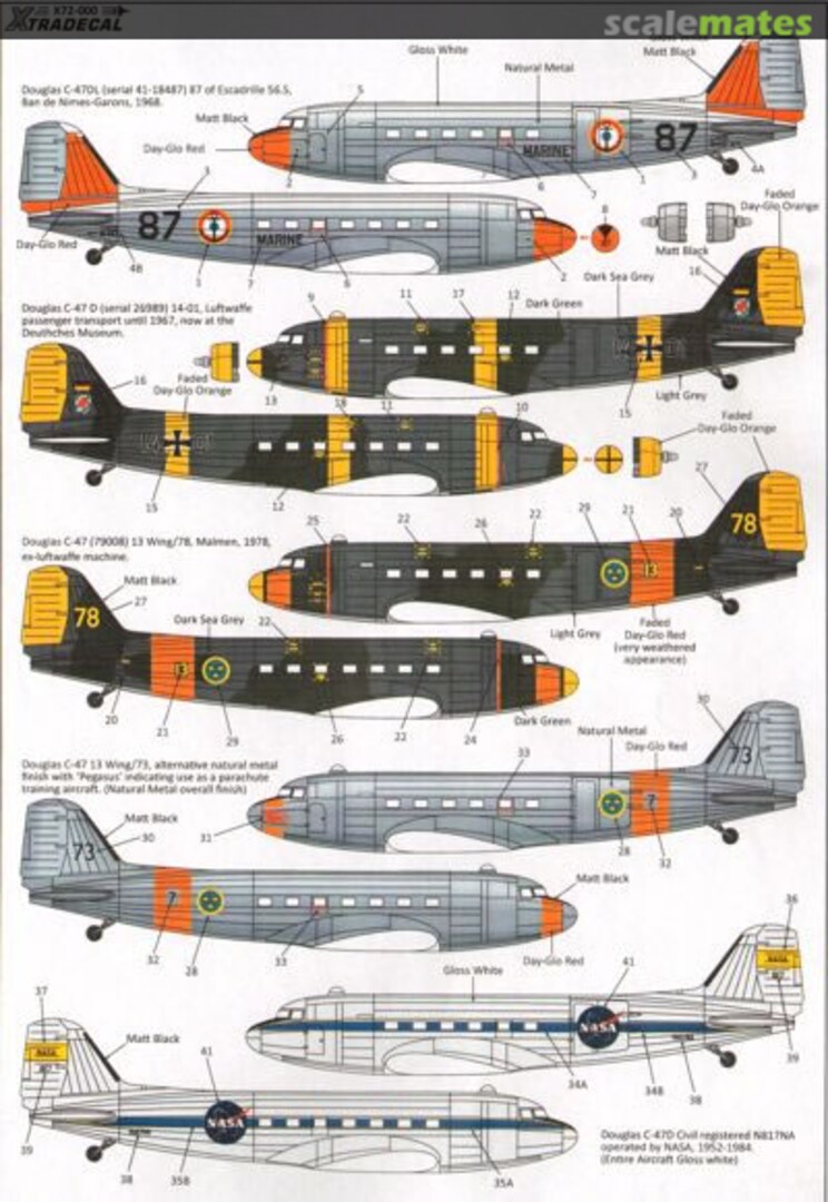 Boxart Douglas C-47 International Liveries X72207 Xtradecal