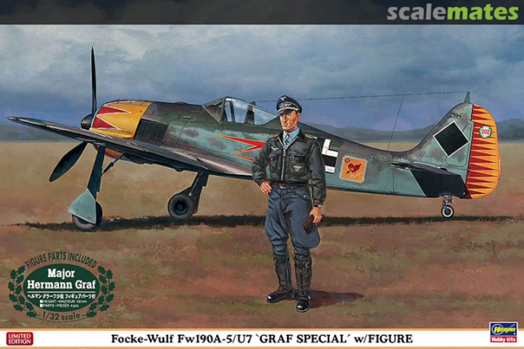 Boxart Focke-Wulf Fw190A-5/U7 'Graf Special' w/Figure 08241 Hasegawa