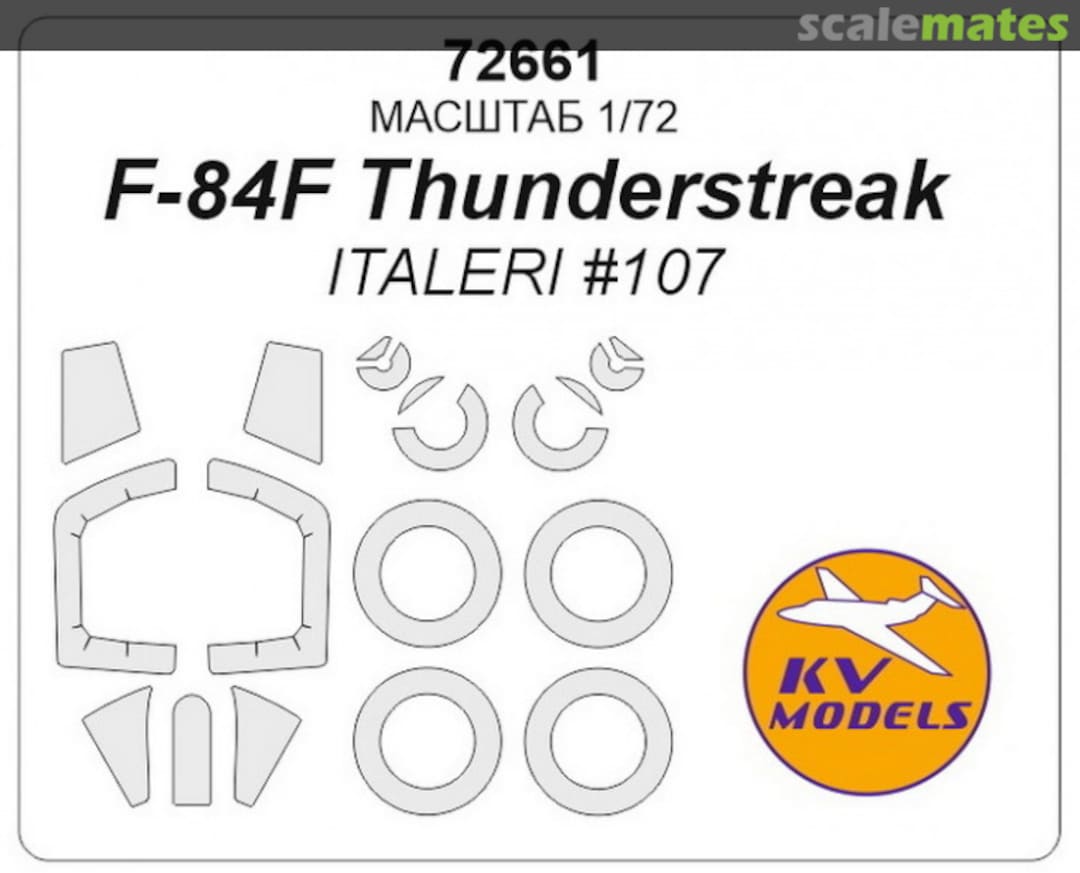 Boxart Painting masks for F-84F Thunderstreak + masks for disks and wheels 72661 KV Models