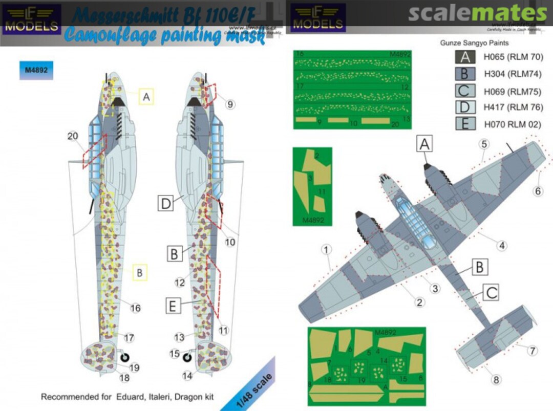 Boxart Messerschmitt Bf110 E/F M4892 LF Models