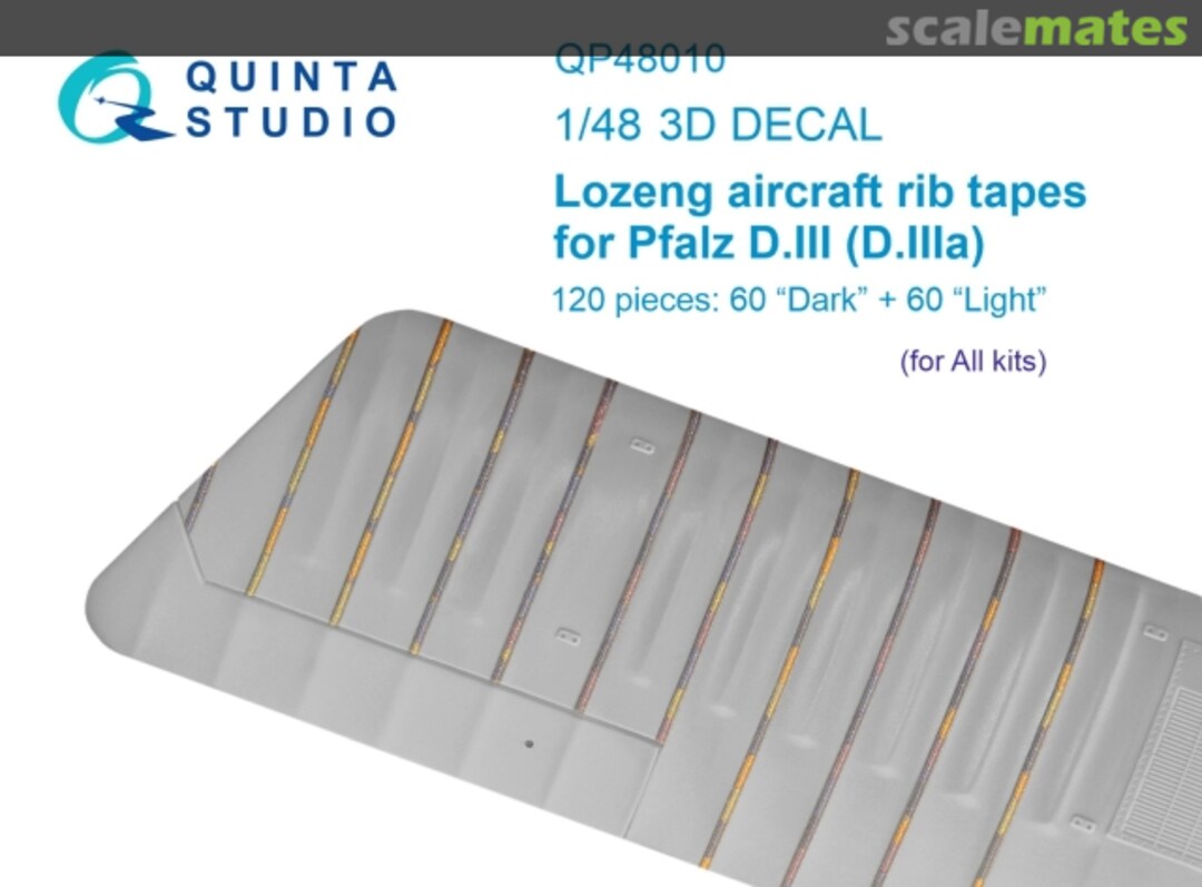 Boxart Lozenge Aircraft Rib Tapes - Pfalz D.III (D.IIIa) 3D decals QP48010 Quinta Studio