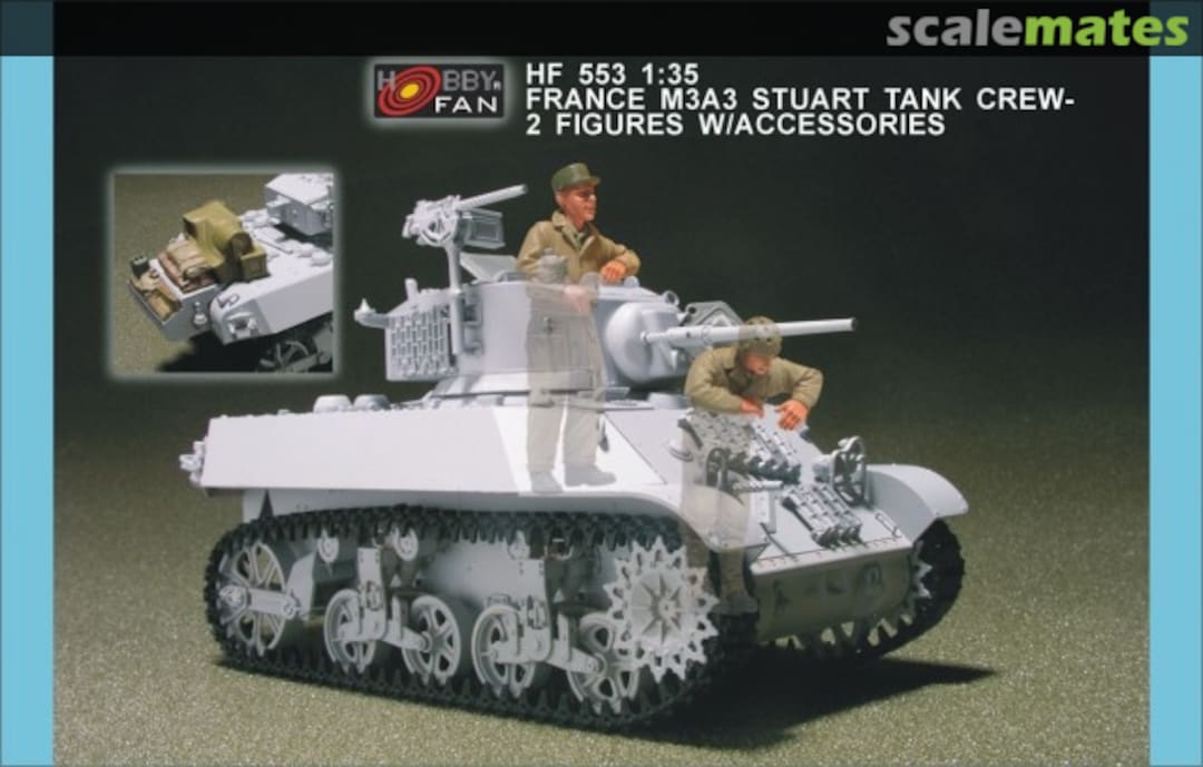 Boxart France M3A3 Stuart Tank crew HF553 Hobby Fan