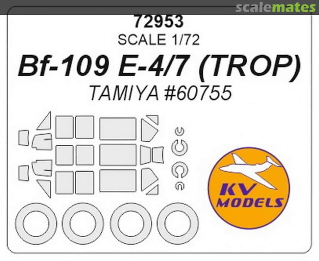 Boxart Painting masks for Bf 109E-4/E-7 (Trop) + masks for disks and wheels 72953 KV Models