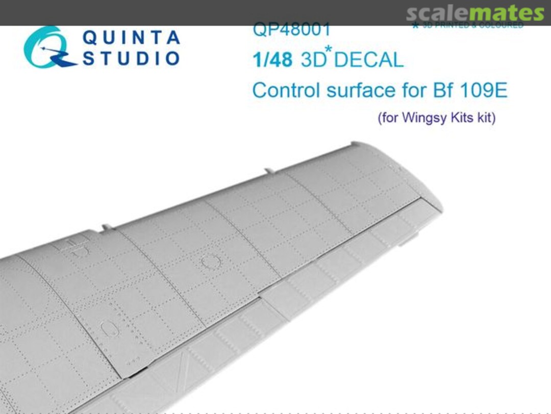 Boxart Bf 109E Control Surfaces 3D decals QP48001 Quinta Studio