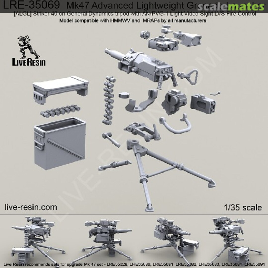 Boxart Mk 47 Advanced Lightweight Grenade Launcher Striker 40 on General Dynamics Tripod w/AN/PVG1 LVS Fire Control LRE-35069 Live Resin