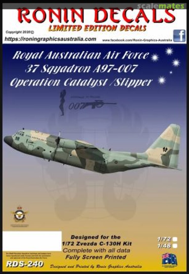 Boxart RAAF 37 Squadron C-130H A97-007 Operation Catalyst / Slipper RDS-240 Ronin Decals