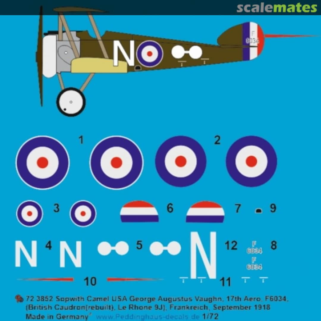 Boxart Sopwith Camel 72 3852 Peddinghaus-Decals