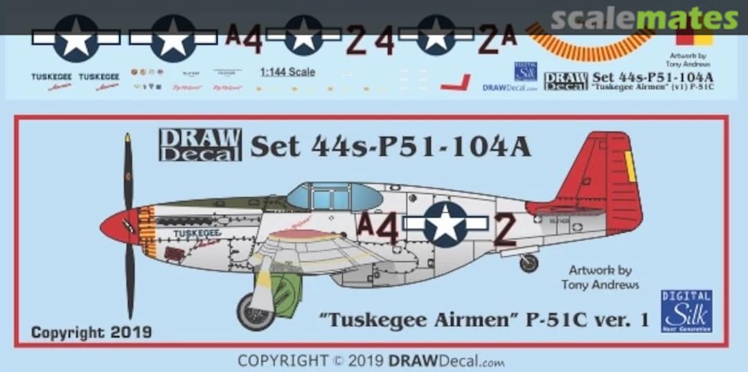 Boxart “Tuskegee Airmen” P-51C ver. I 44-P51-104A Draw Decal