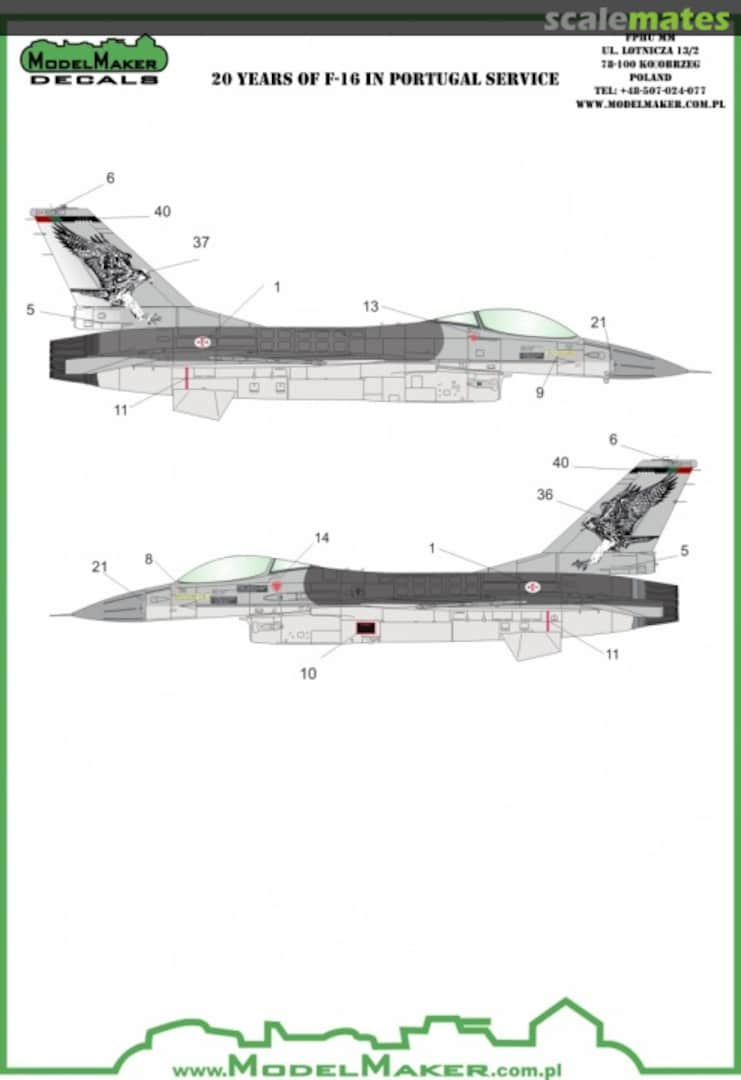 Boxart 20 Years of F-16 in Portuguese service D48059 ModelMaker