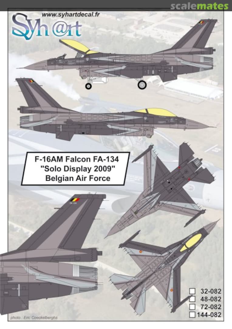 Boxart F-16AM Falcon FA-134 "Solo Display 2009" Belgian Air Force 144-082 Syhart