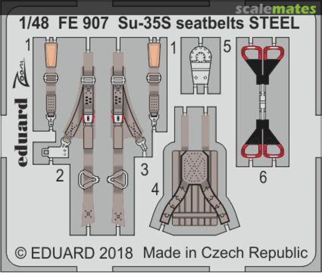 Boxart Su-35S seatbelts STEEL FE907 Eduard