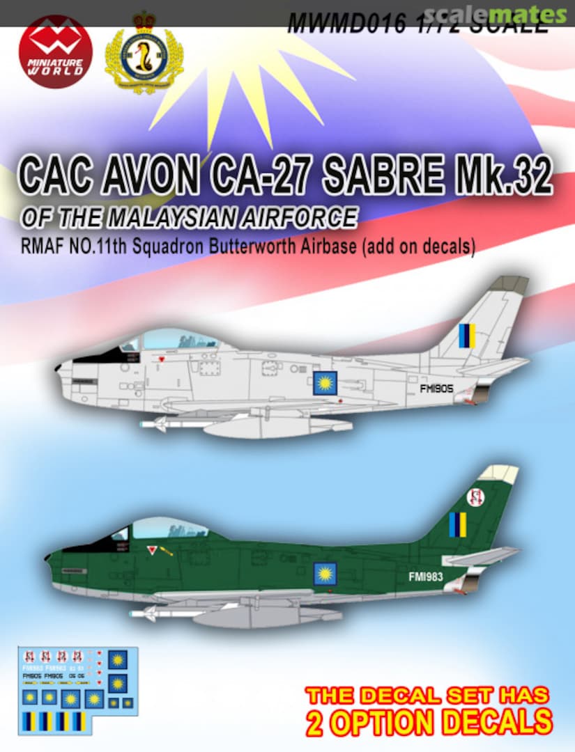 Boxart RMAF CAC CA-27 Avon Sabre Mk.32 MWMD016 MiniatureWorld Models