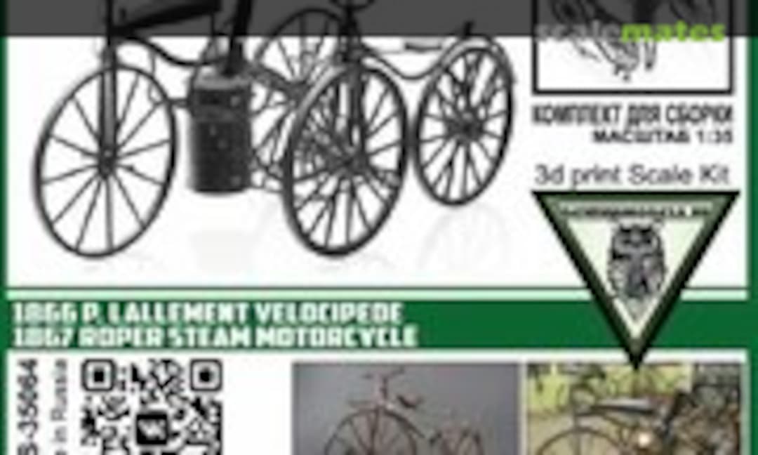 1:35 1866 P.Lallement Velocipede &amp; 1867 Roper Steam Motorcycle (denisssmodels.ru DMS-35064)