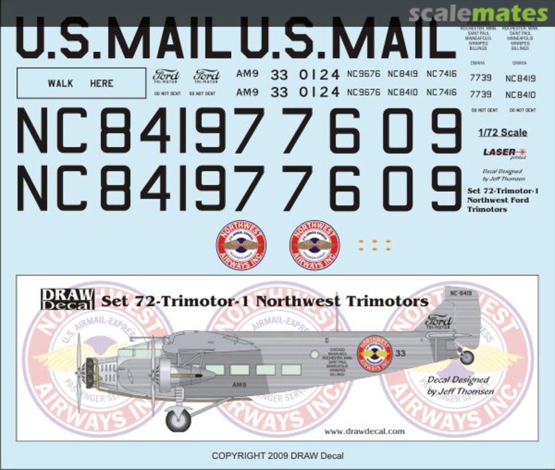 Boxart Ford AT-5 Trimotors 72-Trimotor-1 Draw Decal