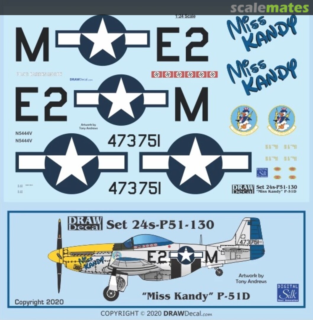 Boxart “Miss Kandy” P-51D 24-P51-130 Draw Decal