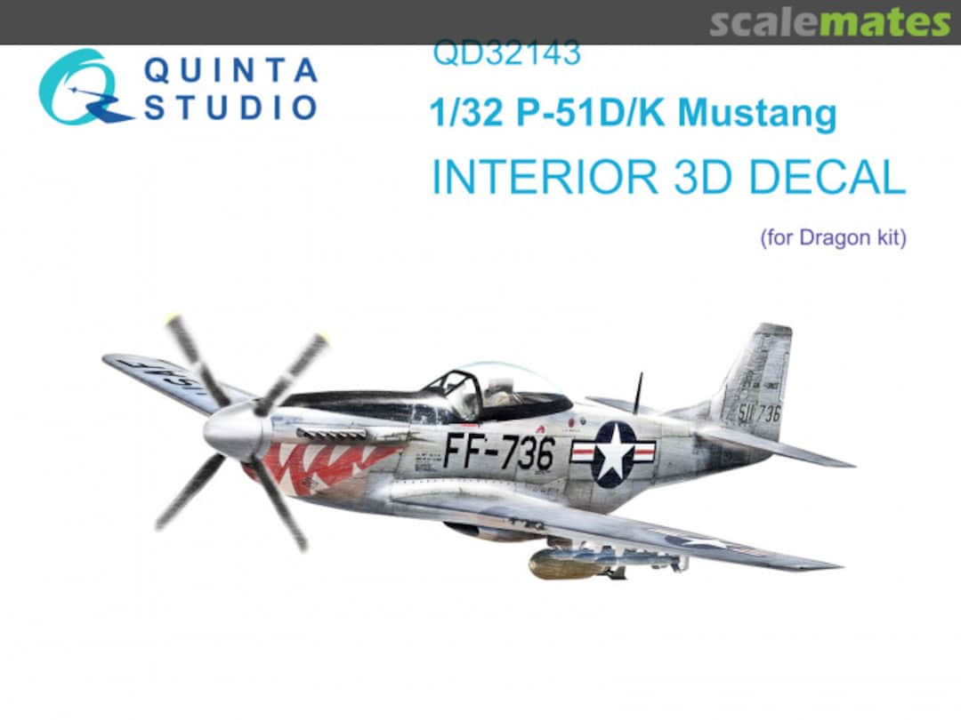 Boxart P-51D/K Mustang interior 3D decals QD32143 Quinta Studio