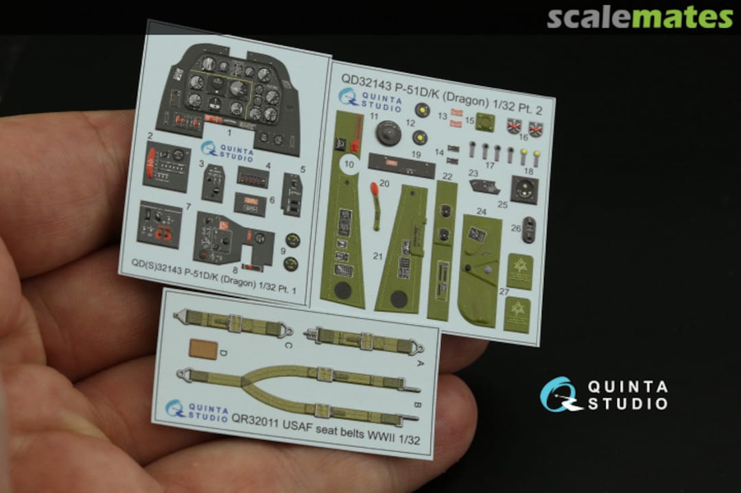 Contents P-51D/K Mustang interior 3D decals QD32143 Quinta Studio