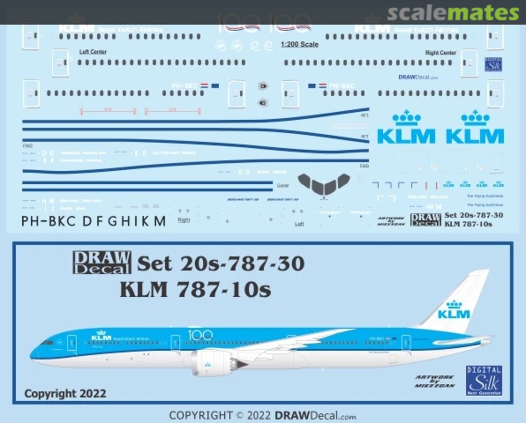 Boxart KLM 787-10 Dreamliners 20-787-30 Draw Decal