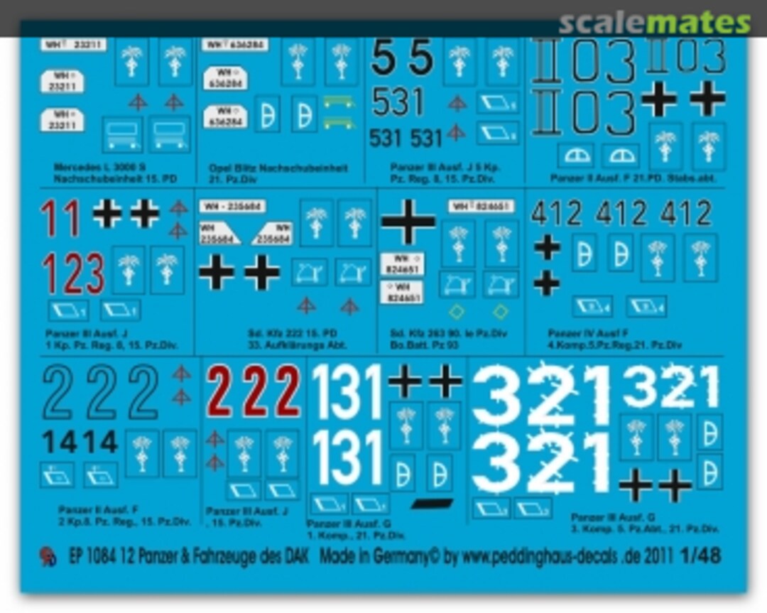 Boxart Tanks and Vehicles of the DAK 1084 Peddinghaus-Decals