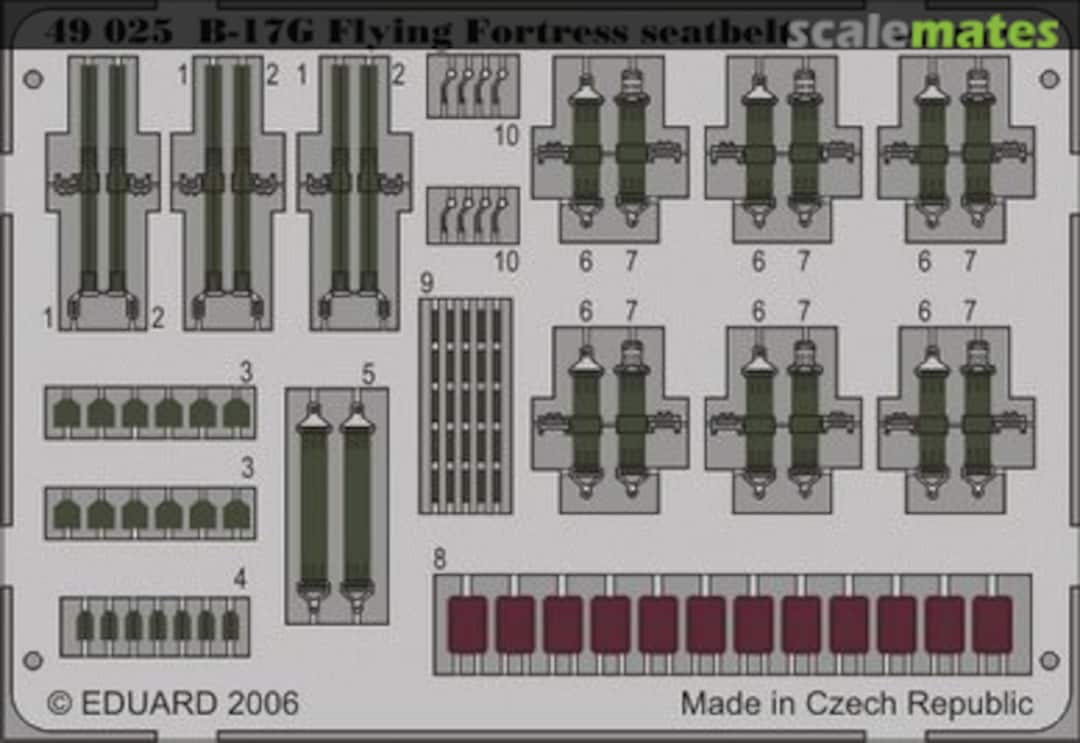 Boxart Boeing B-17G Flying Fortress - PE seatbelts 49025 Eduard