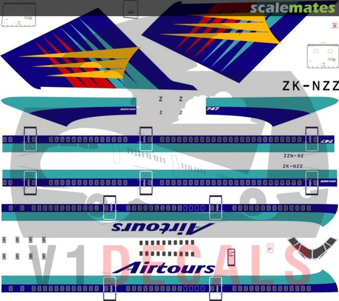 Boxart Airtours International Boeing 747-200 V1D0599-200 V1 Decals