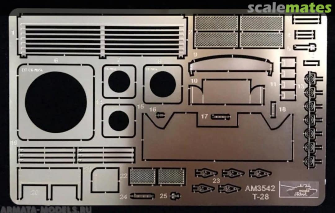 Contents Photoetched parts for T-28 3542 Arma Models