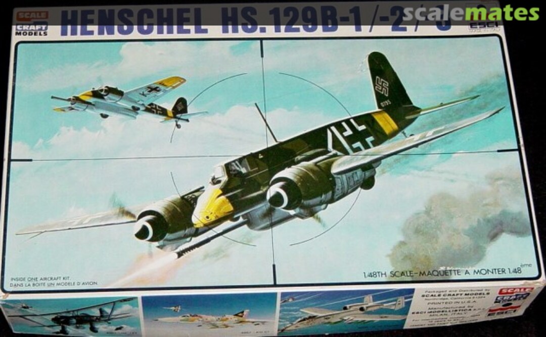 Boxart Henschel Hs.129B-1/-2/-3 4002 ESCI/Scale Craft