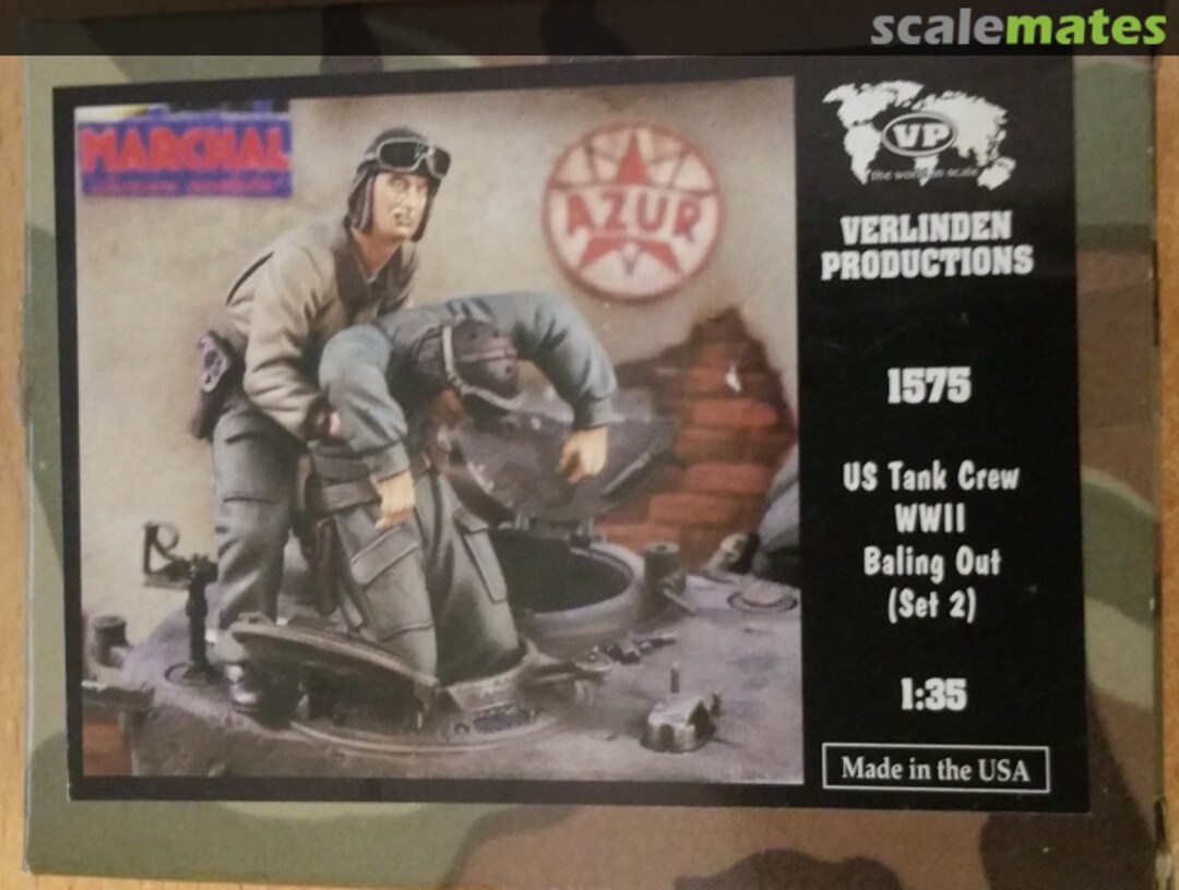 Boxart US Tank Crew WWII Bailing Out Set 1575 Verlinden Productions