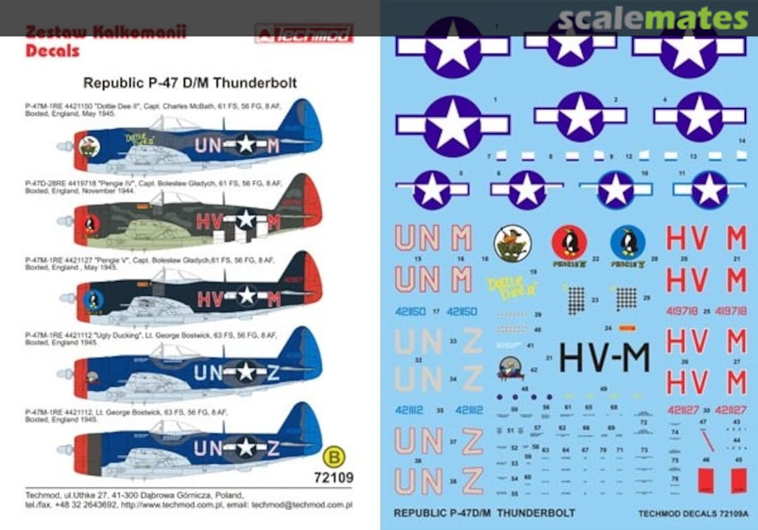 Boxart Republic P-47D/M Thunderbolt 72109 Techmod