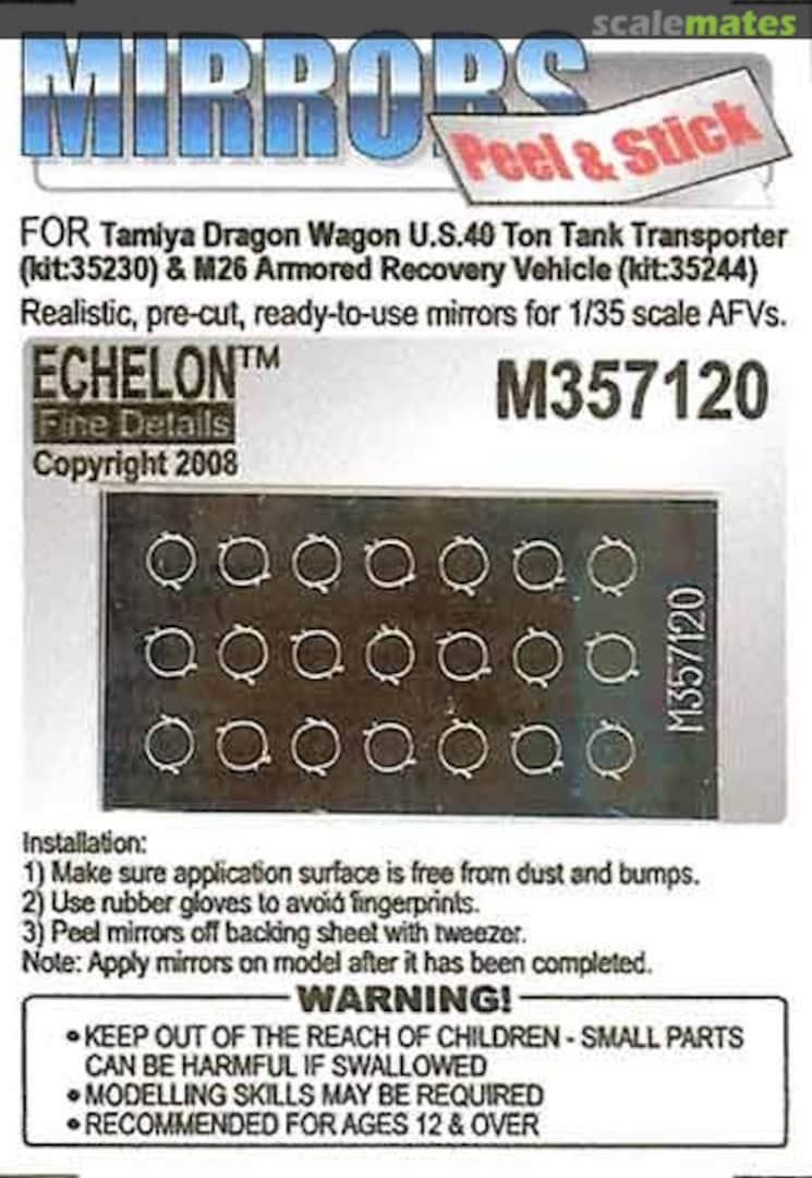 Boxart M26 Dragon Wagon 40 Ton Transporter Mirrors (Tamiya) M357120 Echelon Fine Details