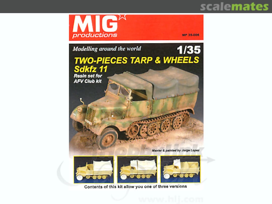 Boxart SdKfz 11 tarp & wheels MP 35-006 MIG Productions